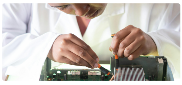 Engineering works on circuit boards